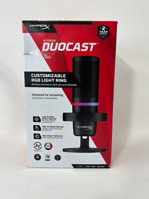HyperX DuoCast - USB Microphone (Black) - RGB Lighting