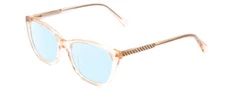 Vivid 886 Ladies Cateye Blue Light Blocking Glasses in Crystal Light Brown 53 mm