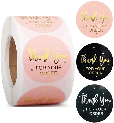 Thank You For Your Order Stickers Hand Made Small Business Round Labels 25mm UK