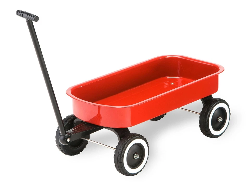 Red Vintage Style Steel Tot Doll Wagon Personalized with Your Custom Name - Image 2 of 4