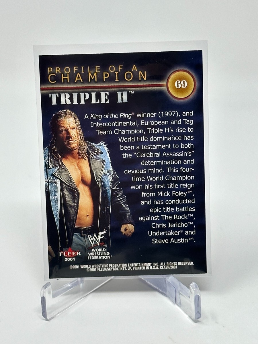 2001 Fleer WWE Clash Wrestling Triple H Profile Of A Champion Card