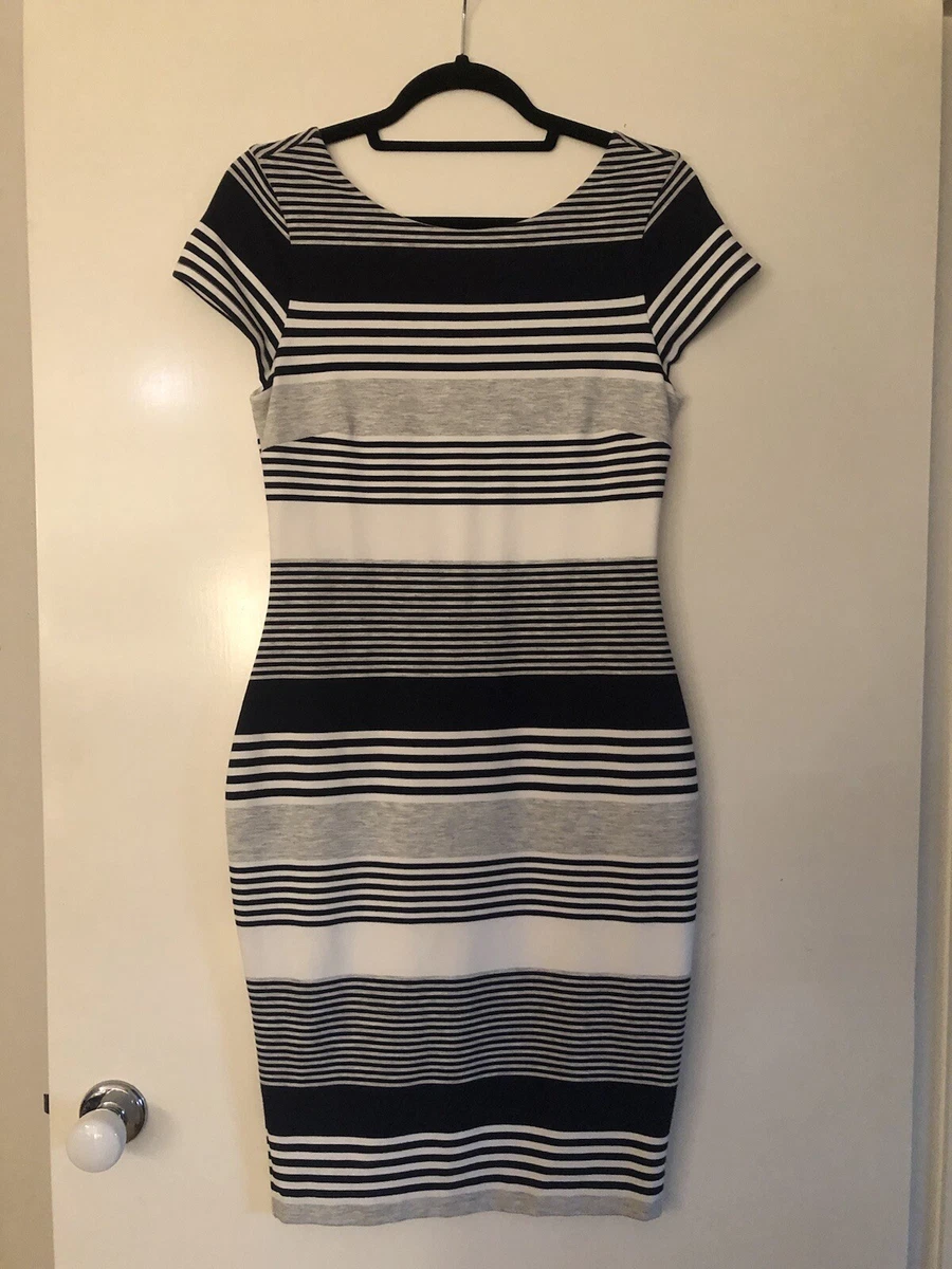 Navy and white striped dress australia cheap