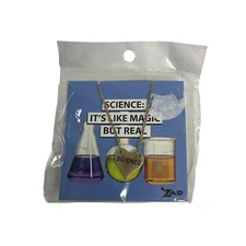 Science Necklace Scientist Heart with Science engraved NEW