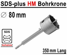 SDS-plus HM Bohrkrone Ø 80mm x 350mm Dosenbohrer Kernbohrer Hartmetall Lochsäge