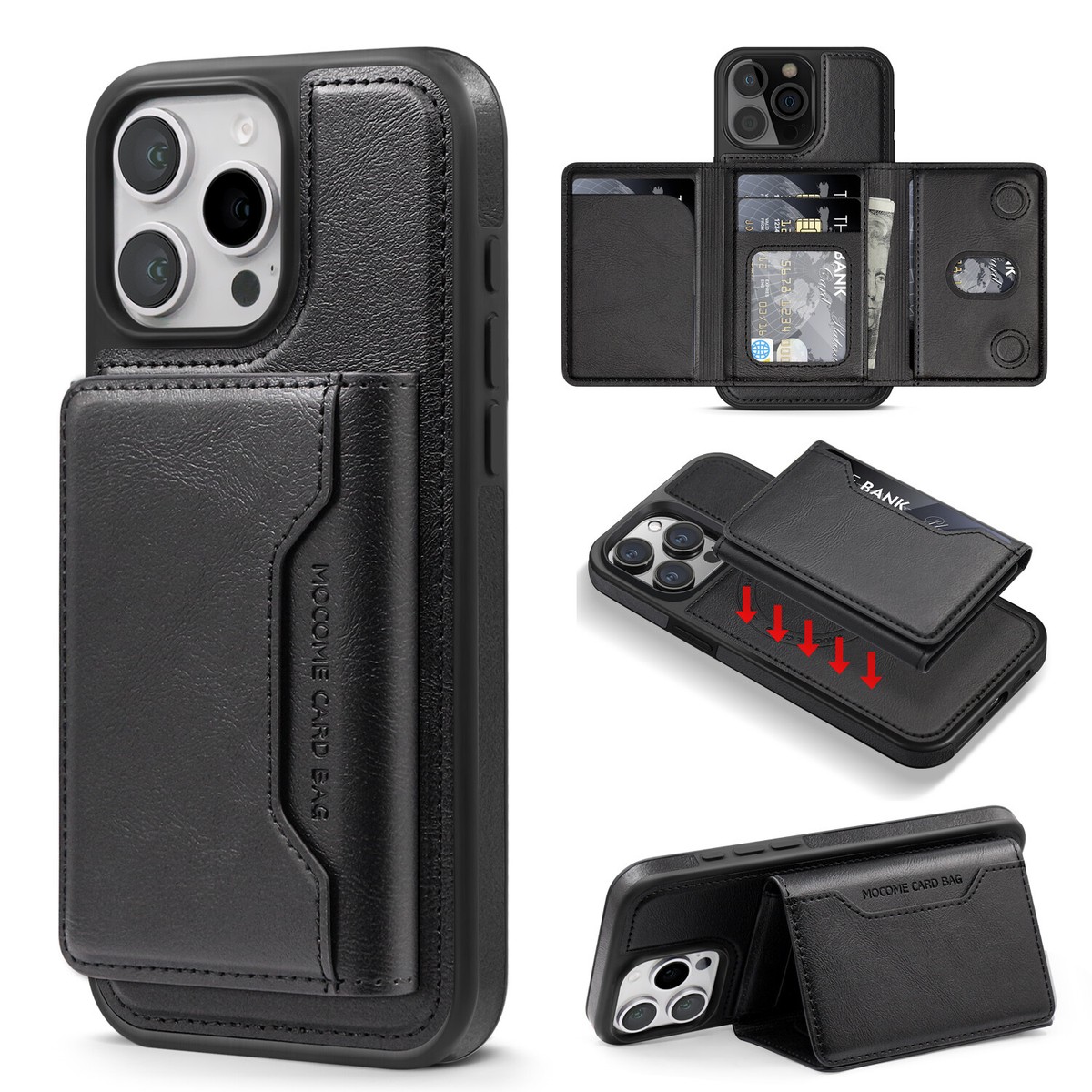 For iPhone 17 Pro Max 16 15 14 13 12 11 Detachable Magnetic Wallet
