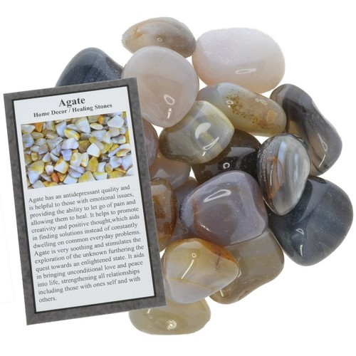 Piedras caídas de ágata gris de 1/2 lb - Grado 2 - Grande - 1,25" a 1,75" promedio - Imagen 2 de 3