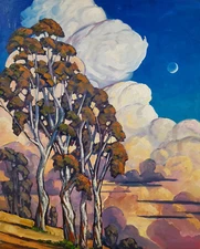 PRINT Hawkins Impressionism California Clouds Canvas Signed COA Landscape R16B