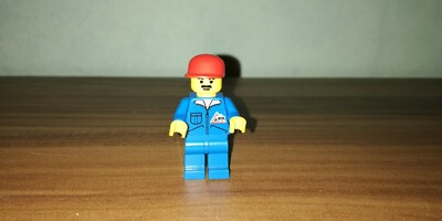 LEGO FIGURE ''Builder'' Blue, Road Worker, Builder, Minifigure, Classic