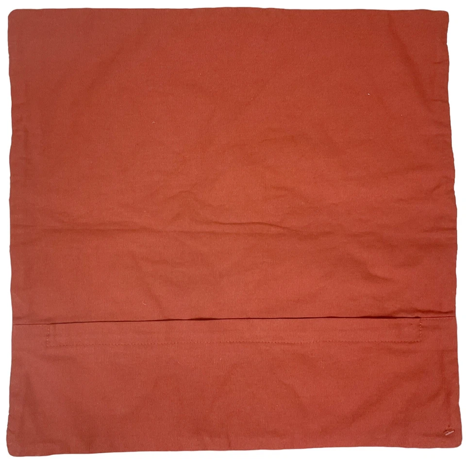 NEW Surya Zulu ZLU-001 18X18” Square Cotton Pillow Cover Rust Orange/Beige/Blue - Image 3 of 4