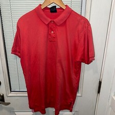 Roundtree & Yorke Polo Shirt Mens L Red Vintage Cotton Made in USA Golf