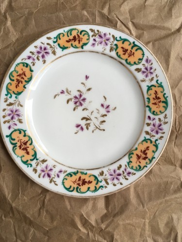 Set 7 FRENCH Old Paris Porcelain Dessert Salad Bread Plates possibly LE TALLEC - Picture 4 of 12