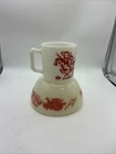 VINTAGE Davy Crockett Fire King Milk Glass Coffee Mug And Cereal Bowls Red/white