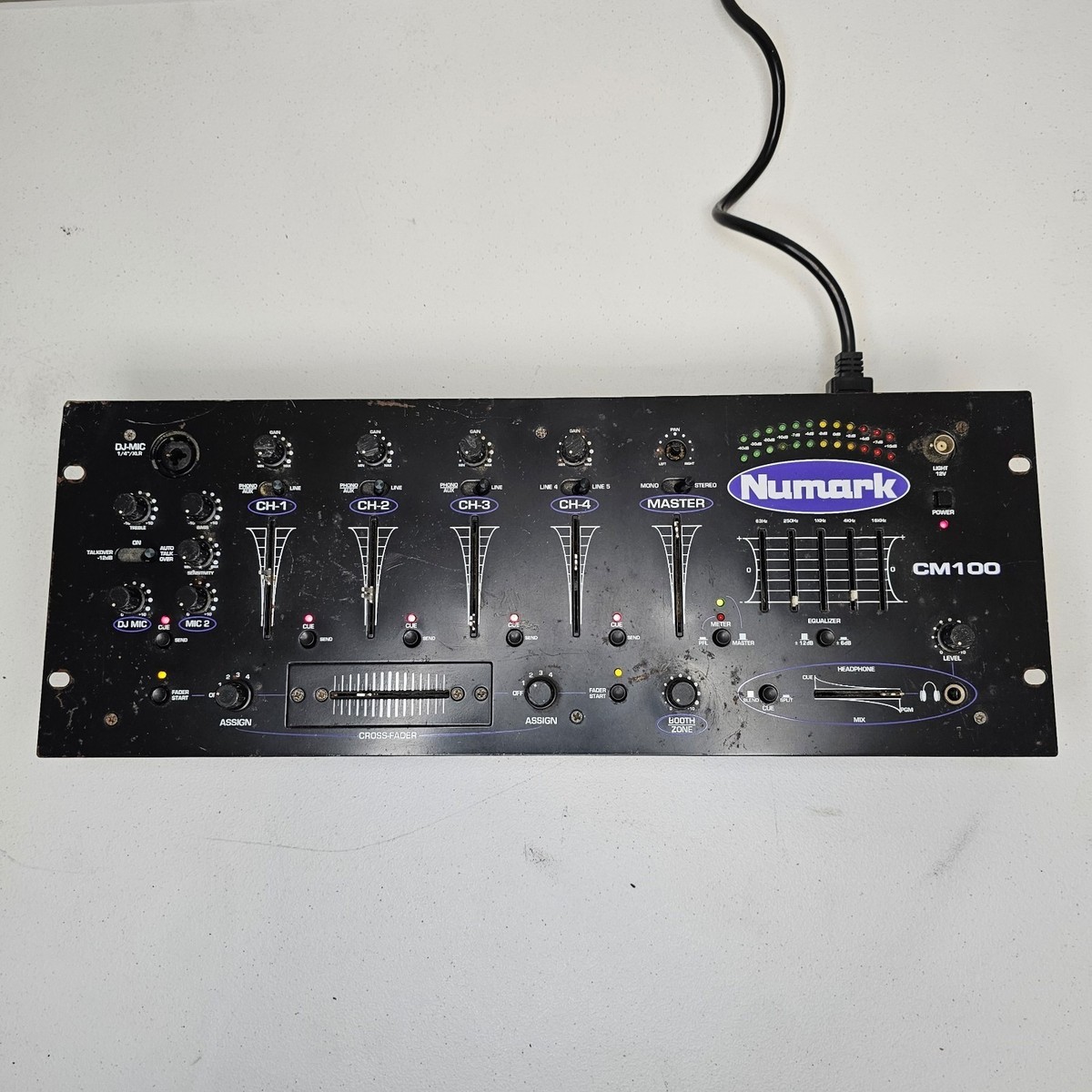 Numark CM100 4-Channel Rackmount Mixer – Working, Missing Fader