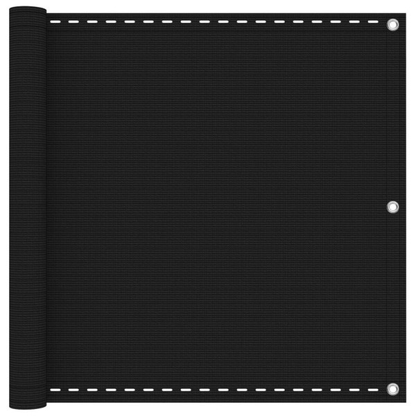 Balkonsichtschutz Schwarz 90 X 700 Cm Hdpe Und Aluminium-image