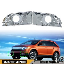 1pair Fits 2007-2010 Ford Edge 3.5l V6 Fog Light Lamp Chrome Bezel Cover Grilles 1pair Fits 2007-2010 Ford Edge 3.5l V6 Fog Light Lamp Chrome Bezel Cover Grilles