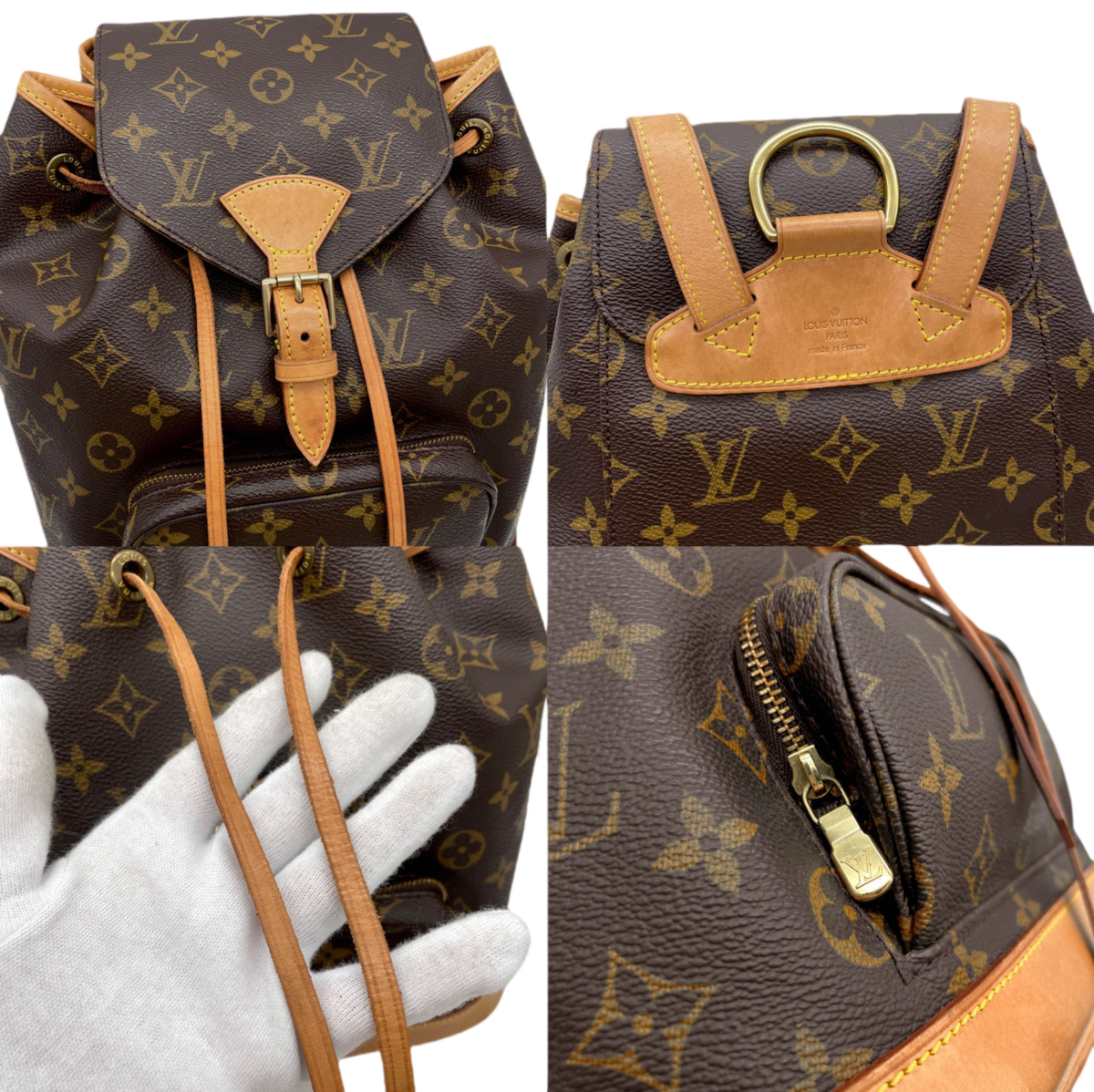 Auth LOUIS VUITTON Monogram Montsouris MM Backpack M51136 