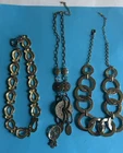 Lot Of 3 Vintage Gold Tone Necklaces Costume Estate Jewelry (see description)