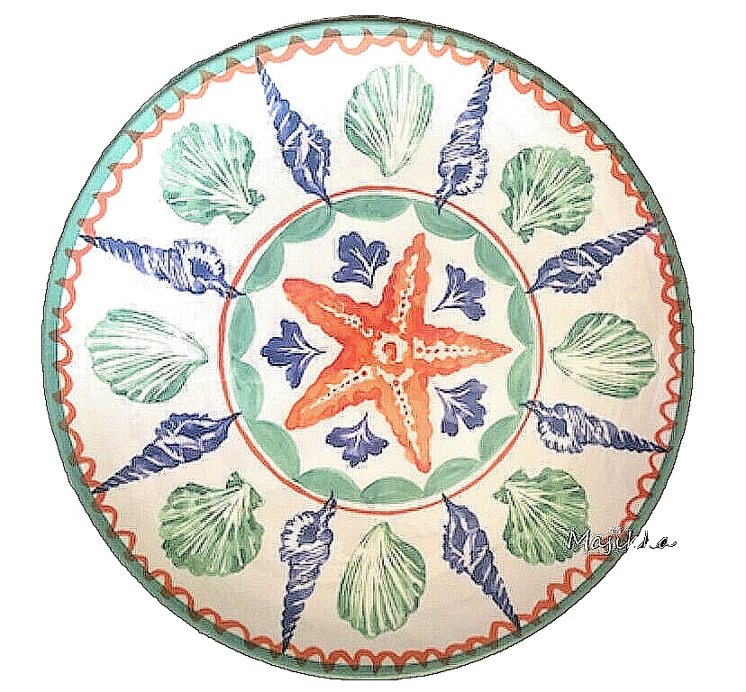 Sigrid Olsen 11" Melamine Dinner Plates Set of 4 Coastal Starfish Seashell Beach
Opens in a new wind