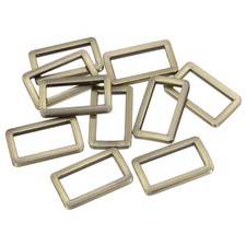 Metal Rectangle Ring Buckle Loop 1" Bright Gold 10Pcs