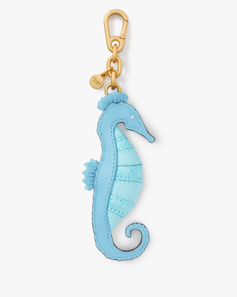 kate spade New York Leather Seahorse Keychain Blue