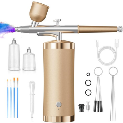 #ad #ad Airbrush Kit With Compressor 48PSI Rechargeable High Pressure Air Brush Set C... $28.61