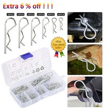 Assortment Mechanical Hair R Cotter Pin Tractor Steel Towing 100PCS Hitch Clip .