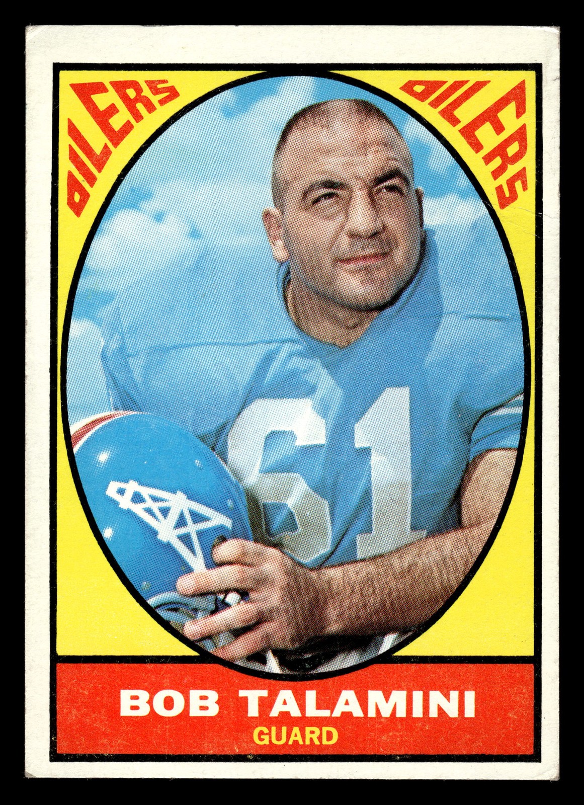 Bob Talamini #54 Football Cards 1967 Topps trading card — raw and PSA graded price guide