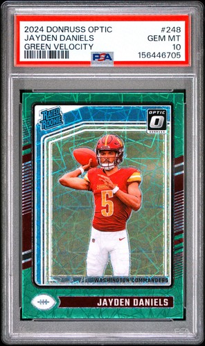 2024 Panini Donruss Optic #248 Jayden Daniels Green Velocity PSA 10