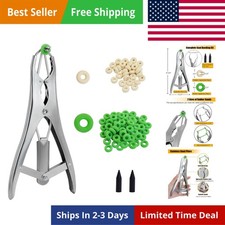Goat Banding Kit, Stainless Steel Bander Snap Pliers with 70Pcs 2 Sizes Rings, R