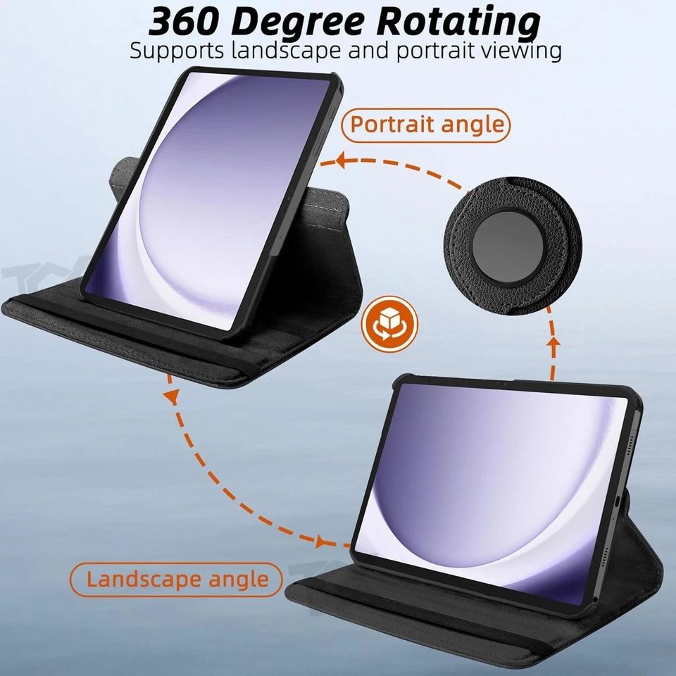 For Samsung Galaxy Tab A11/A9 A11+/A9+ A7 Lite Case Leather Rotating Stand Cover - Image 3 of 4