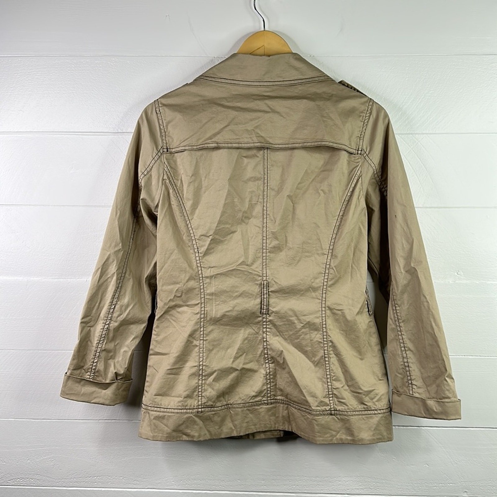 WILLI SMITH Tan Button Up Collared Jacket With Po… - image 2