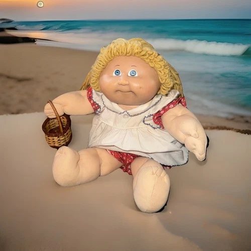 Vtg Cabbage Patch Kid Doll 1982 Head Mold #3 Blonde Blue Eyes Fully Dressed