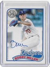 2024 Topps Baseball #89BA-BM Bobby Miller 1989 Topps Baseball Auto card On Card