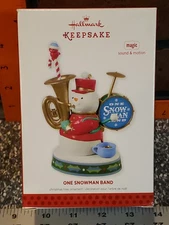 Hallmark Keepsake Ornament 2013 One Snowman Band Magic Sound & Motion