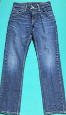 Levis 514 Slim Straight Dark Wash Jeans 28x32 Light Distress/Whiskering