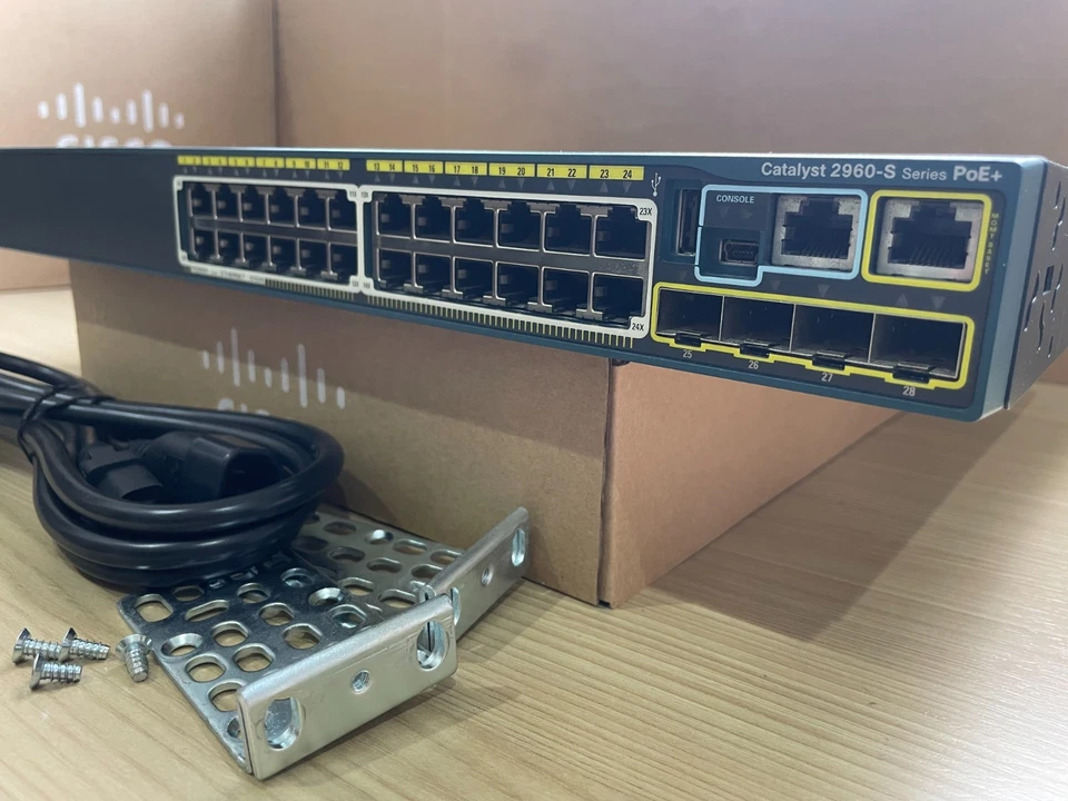 Cisco Catalyst (WS-C2960S-24PS-L) 24-Ports PoE+ Switch. READ DESCRIPTION - Image 2 of 4
