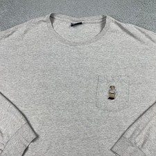 Vintage Polo Ralph Lauren Polo Bear Pocket T-Shirt Mens XXL Gray Made In USA 90s