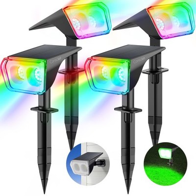 Solar Spot Lights Outdoor, 30 LED Waterproof Color Changing Solar Spotlight, ...