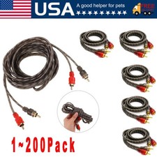 RCA Audio Cable Twisted Pair with Noise Reduction Interconnect Amp Wire Lot