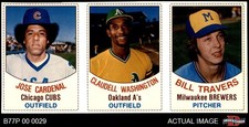 1977 Hostess Panels Jose Cardenal #85 #86 #87 Cubs / Athletics / Brewers 5 - EX