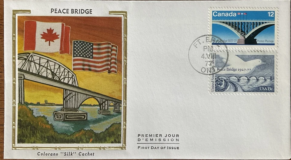 Colorano Silk 1721 United States Canada Peace Bridge Buffalo NY 2 Covers 4 stamp - Image 2 of 2