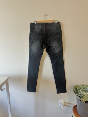 NEW NO TAG Purple Brand Jeans Ripped Knee Blowout Slim Black P002