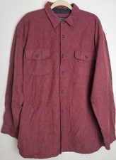 Grizzly Mountain XXL Shirt Burgundy Flannel Button Front Flap Pockets Cotton 2XL