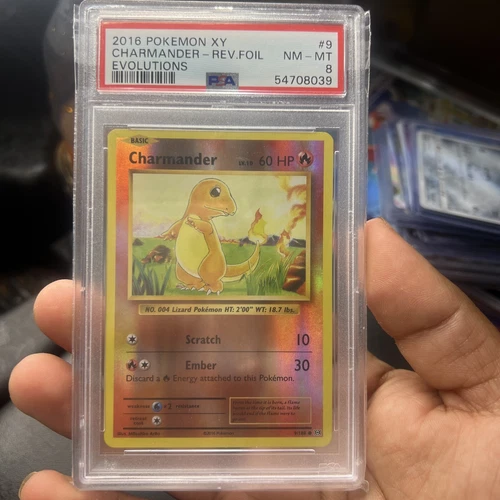 2016 Pokemon XY Charmander 9/108 Reverse Holo PSA 8