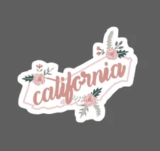 California Sticker State Floral Waterproof State Cali Floral Gift NEW