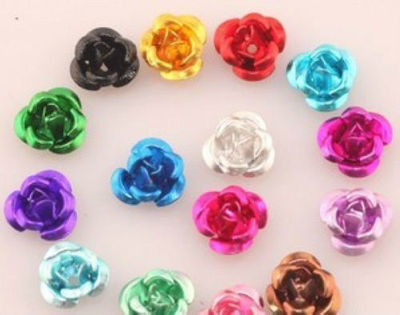 Spacer Beads Fancy Aluminum Rose Flower Multicolor 6MM or 8MM US SELLER!!