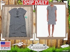 Genuine J CREW Navy White Striped Dress Short Sleeve Women Small S Style H9354🔥