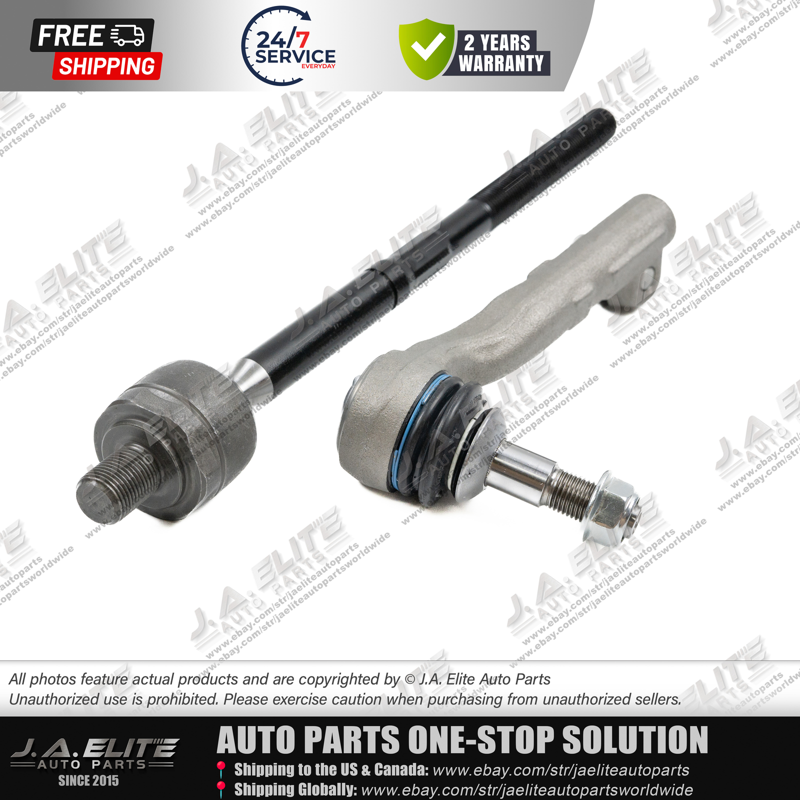 2pcs Right Inner & Outer Tie Rod Ball Joint fit Rolls-Royce Cullinan
