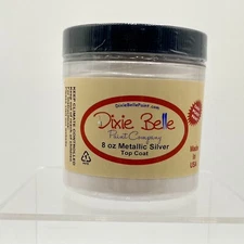 New Dixie Belle Chalk Mineral Paint Metallic Silver 8 oz. TOP Coat Hard To Find
