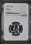 1957 Proof Washington 25¢ NGC PF 69